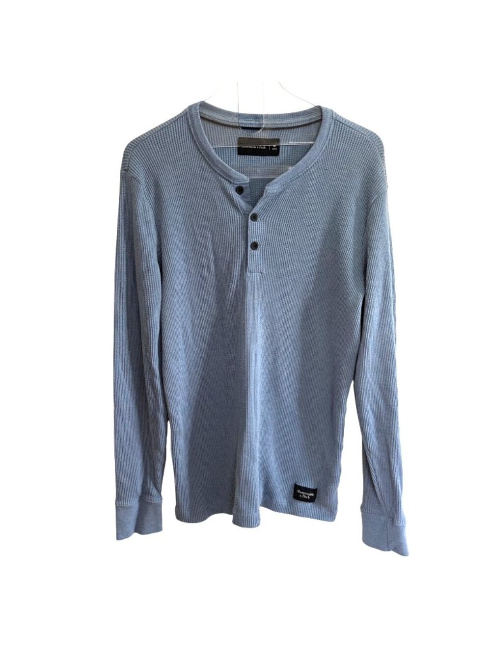 Abercrombie & Fitch Mens Long Sleeve Waffle Knit Thermal Henley Shirt Medium